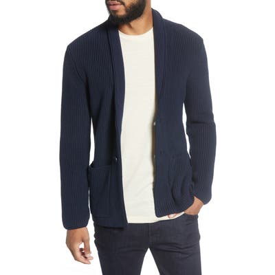 Goodlife Slim Fit Shawl Collar Cardigan, Blue