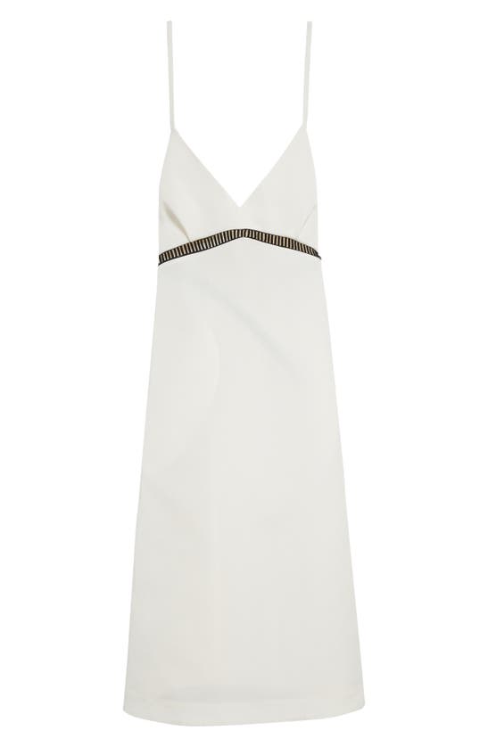 Shop Sacai Double Face Silk & Cotton Dress In Off White