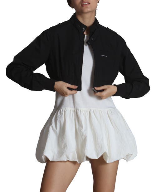 Members Only Mini Cropped Racer Jacket In Black