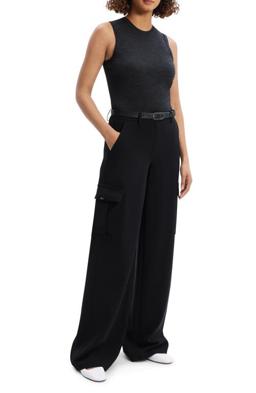 Shop Theory Admir Wide Leg Cargo Pants In Black