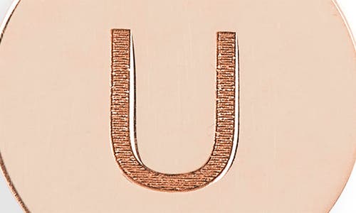 Meshmerise Initial Disc Pendant Necklace In Rose-u