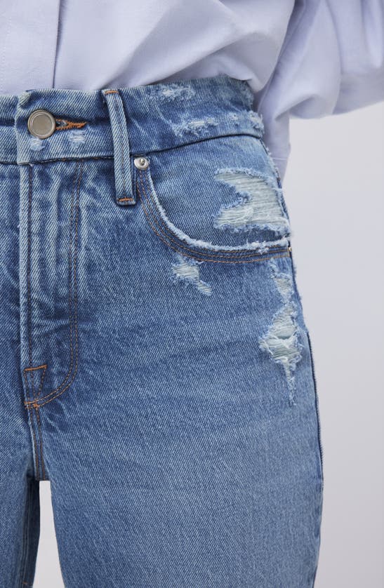 Shop Good American Good '90s Ripped Relaxed Jeans In Indigo633