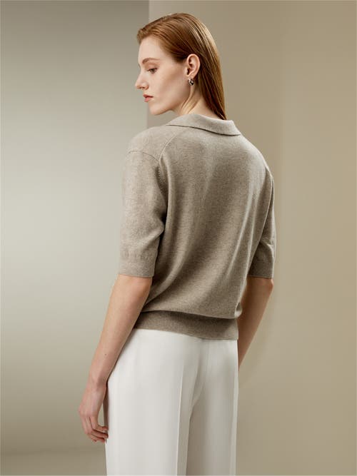 Lilysilk Baby Cashmere Polo Sweater In Camel