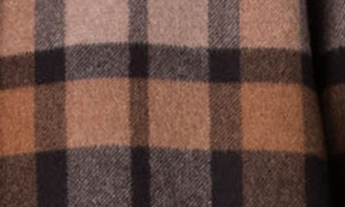 Shop Akris Fabiola Plaid Double Face Wool Coat In Mocca-chestnut