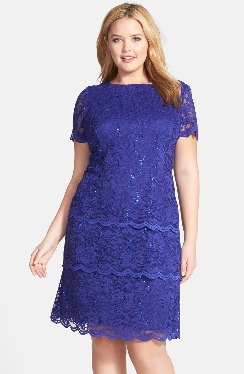 Alex Evenings Sequin Lace Shift Dress (Plus Size) | Nordstrom