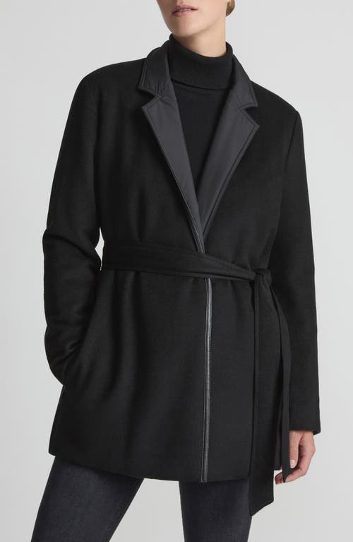 Shop Lafayette 148 New York Insulated Reversible Trench Jacket In Black