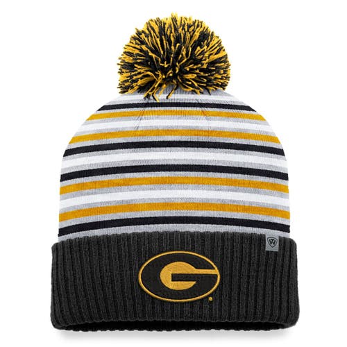 Men's Top of the World Black Grambling Tigers Dash Cuffed Knit Hat with Pom