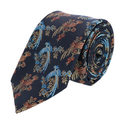Trafalgar Birds Of Prosperity Silk Necktie In Black
