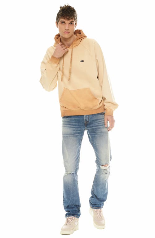 Cult Of Individuality Distressed Two-tone Hoodie In Vintage Rust