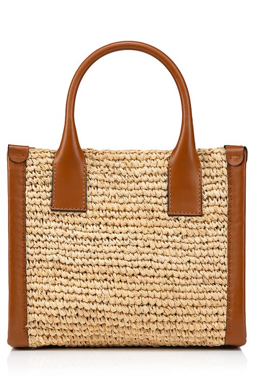 Shop Christian Louboutin Mini By My Side Raffia Tote In Natural/cuoio/cuoio