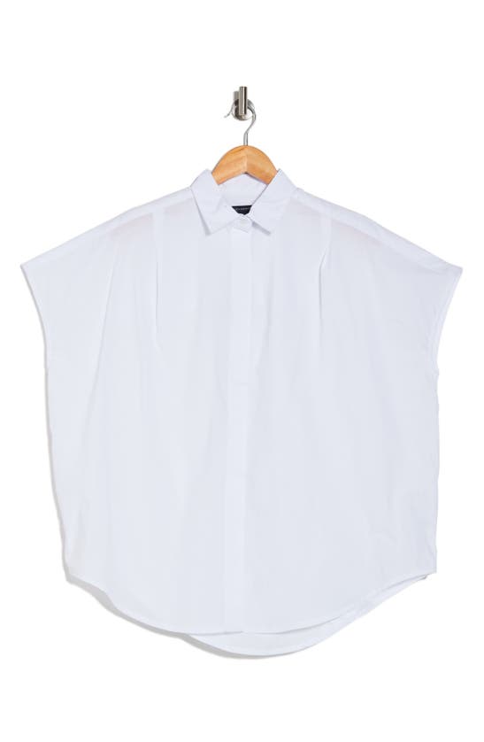 Shop French Connection Cele Rhodes Cotton Poplin Shirt In Linen White