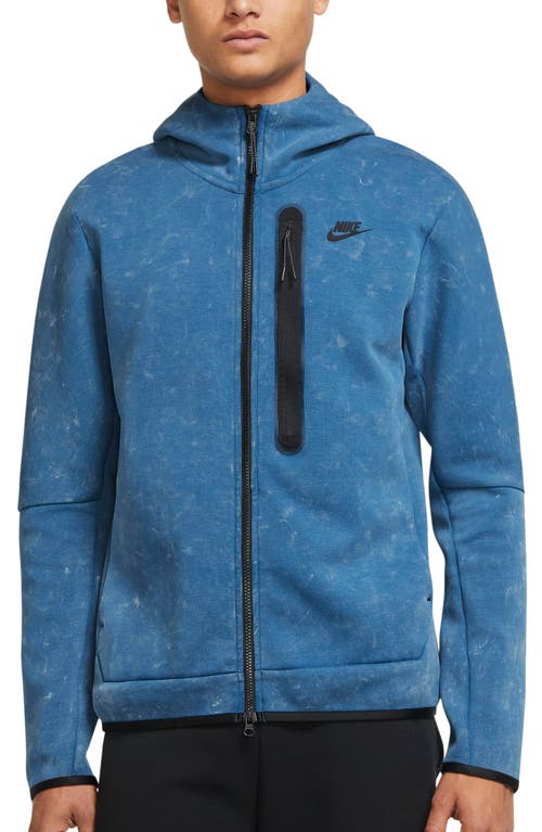 Nike Sportswear Tech Fleece Zip Hoodie in Dk Marina Blue/Black