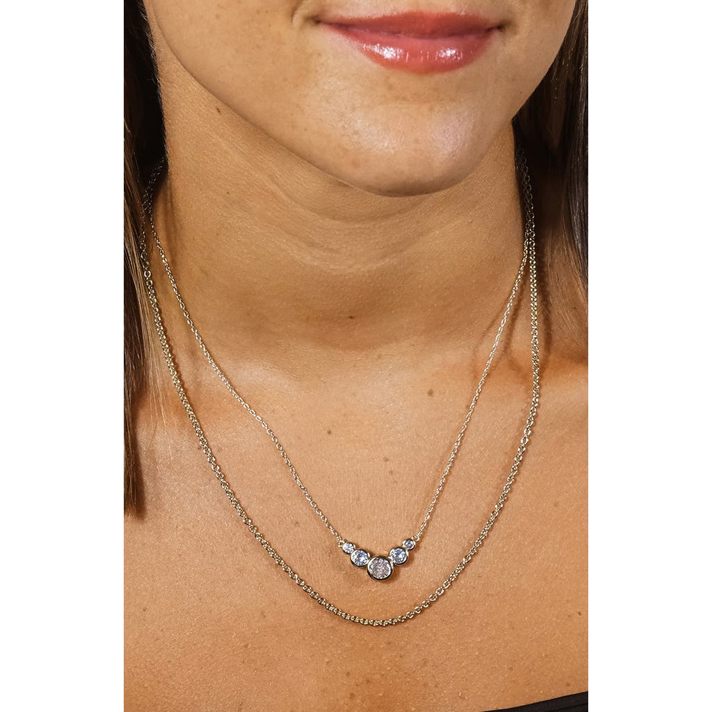Sterling Forever Eileen Layered Necklace In Silver