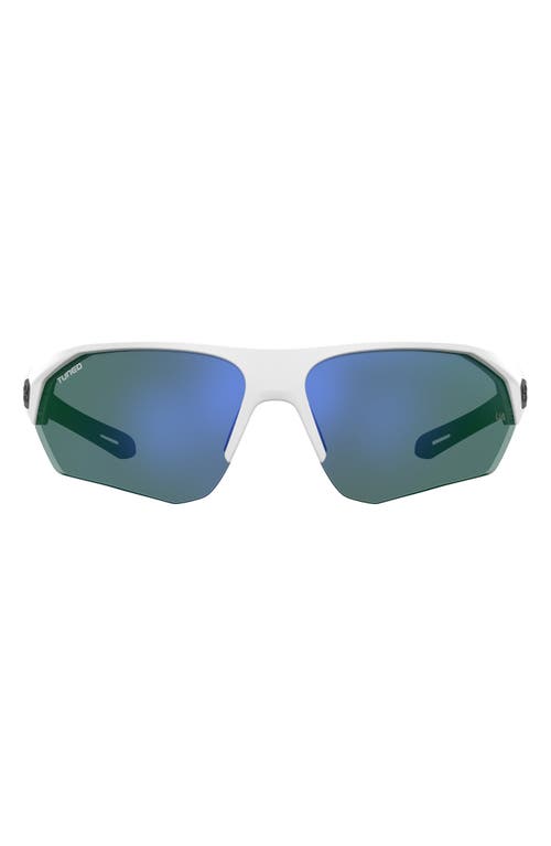 Under Armour 72mm Polarized Sport Sunglasses in White Black /Green at Nordstrom