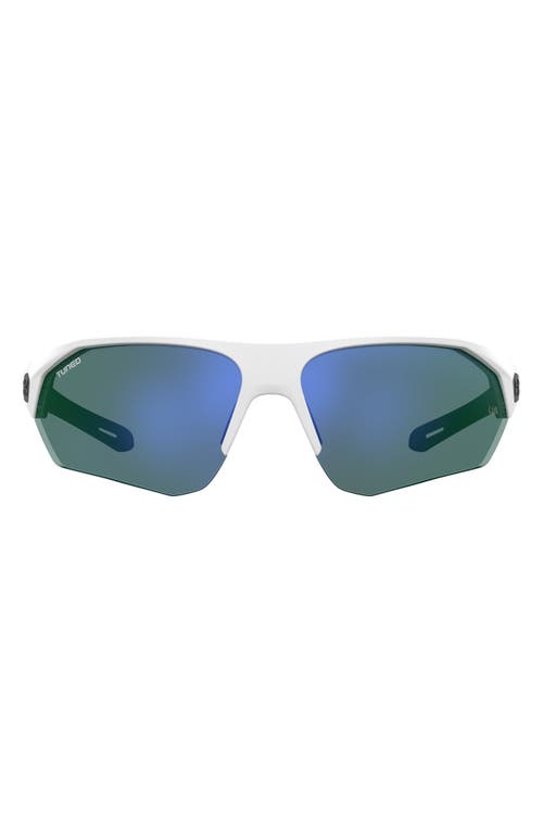 Under Armour 72mm Polarized Sport Sunglasses In White Black/green