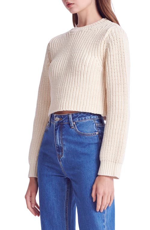 English Factory Crewneck Crop Sweater In Cream