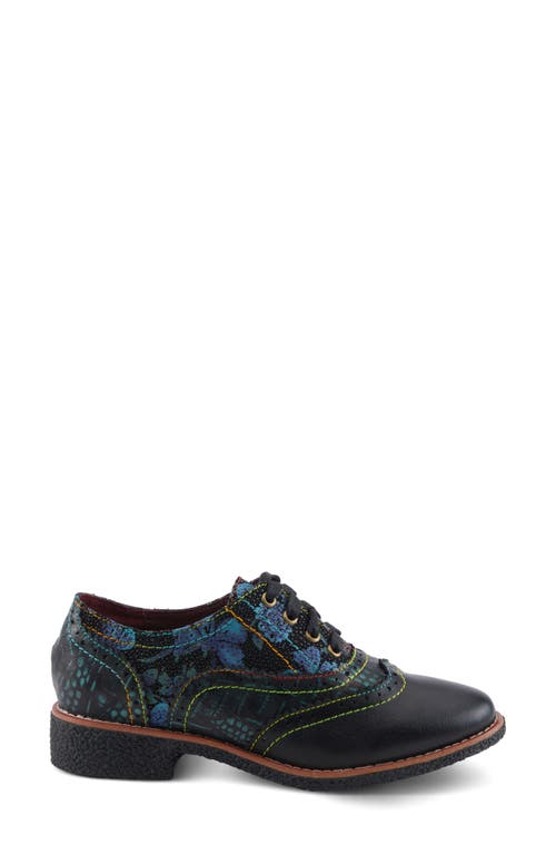L'artiste By Spring Step Muggiasti Wingtip Oxford In Black Multi