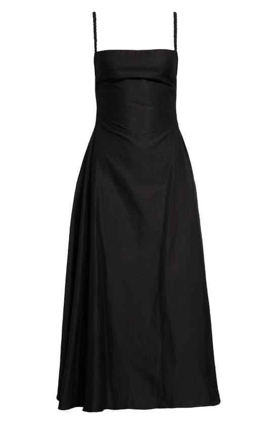 Shop Molly Goddard Raya Backless Pintucked Cotton Midi Dress In Black