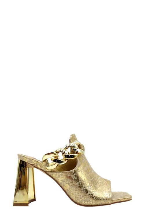 Ninety Union Ryder Open Toe Pump In Gold Snake