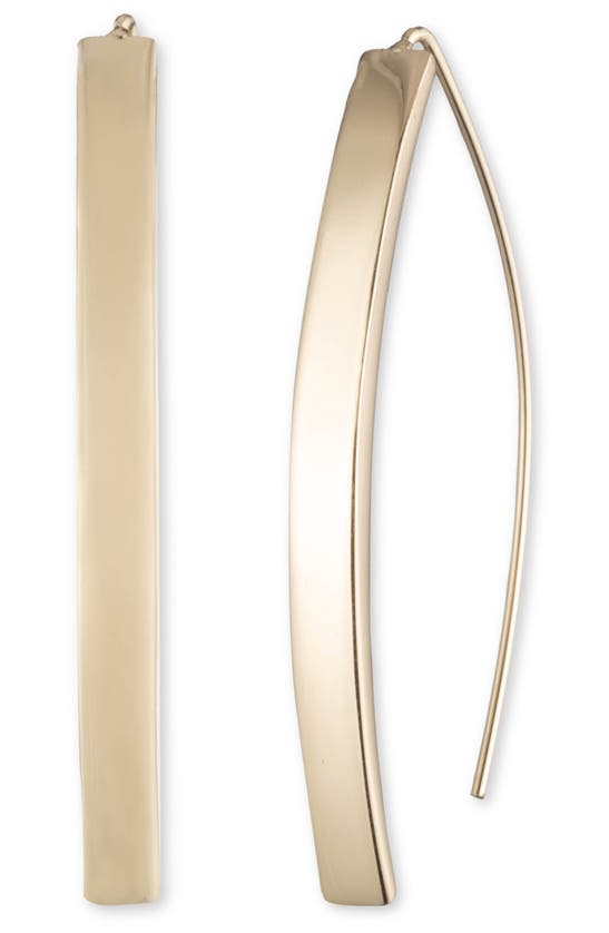 Laurèn Brushed Threader Earrings In Gold