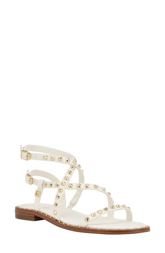 Shop Guess Yamara Studded Gladiator Sandal In White 140
