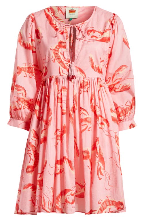 Shop Farm Rio Lobster Print Cover-up Dress In Lobsters Pink