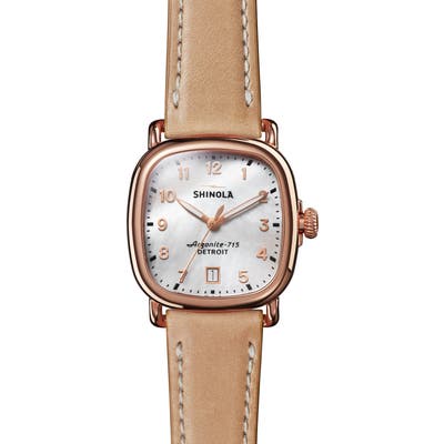 Shinola The Guardian Leather Strap Watch,