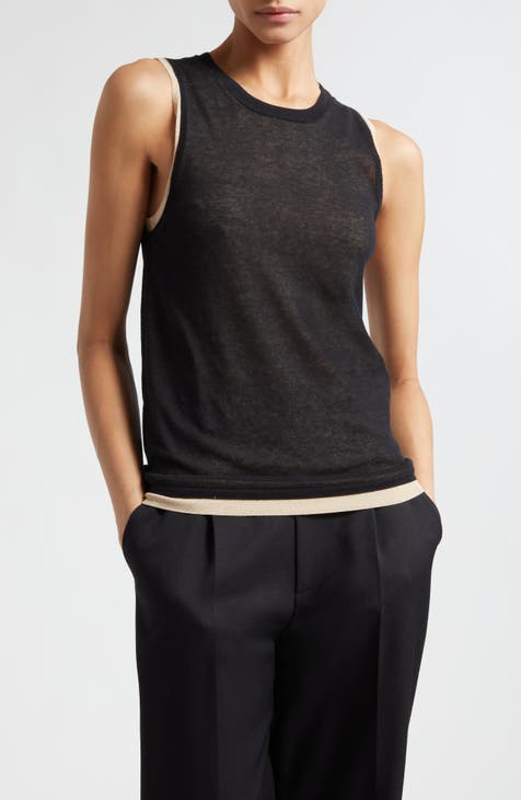 Cotton tank top in black - Vince