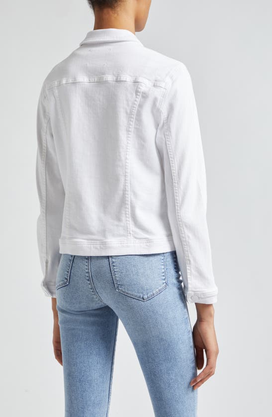 Shop L Agence Shuri Femme Denim Jacket In Blanc