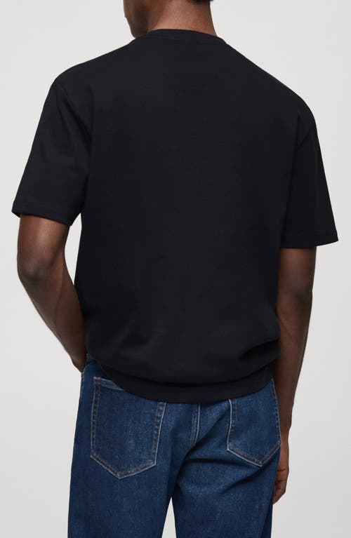 Shop Mango Regular Fit Cotton Crewneck T-shirt In Dark Navy