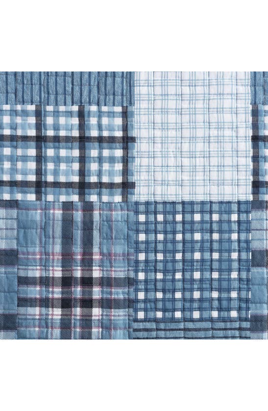 Eddie Bauer Hawthorne Cotton Quilt 3-piece Set In Spring White/ Blue/ Purple