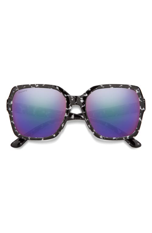 Shop Smith Flare 57mm Chromapop™ Polarized Round Sunglasses In Black Marble/violet Mirror