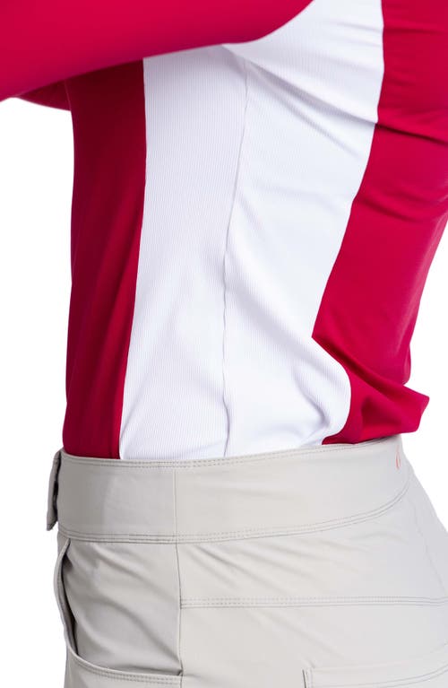 Shop Kinona The A-team Long Sleeve Golf Top In Bordeaux Red