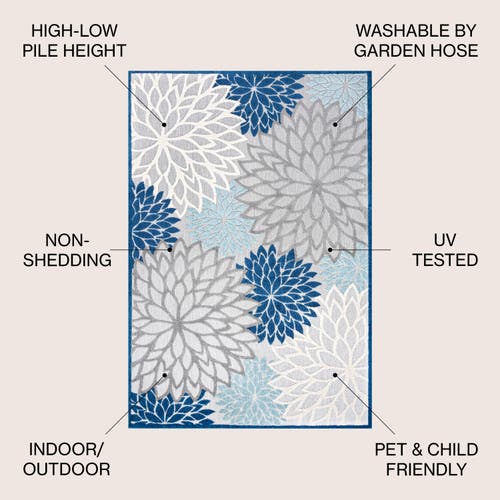 JONATHAN Y JONATHAN Y MINORI FLORAL HIGH-LOW INDOOR/OUTDOOR AREA RUG 