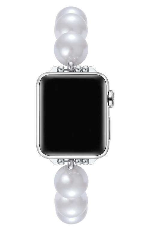 The Posh Tech Violet Pearl Apple Watch® Bracelet Watchband In White