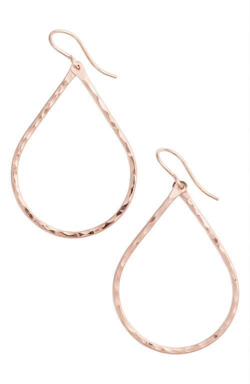 Nashelle Pure Small Hammered Teardrop Earrings in Rose Gold at Nordstrom