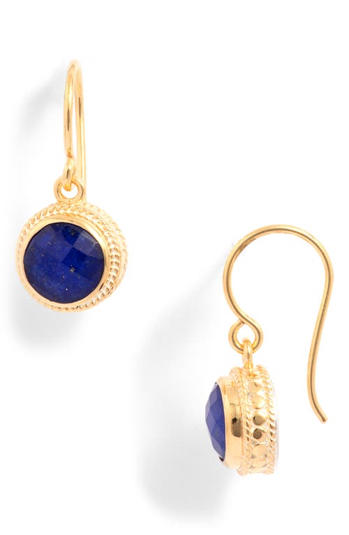 Anna Beck Lapis Lazuli Circle Drop Earrings in Gold-Lapis