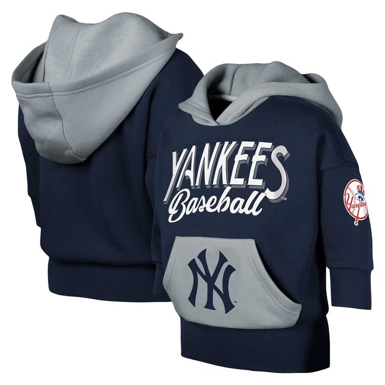 Shop Outerstuff Youth Navy New York Yankees Team Practice 3/4-sleeve Pullover Hoodie