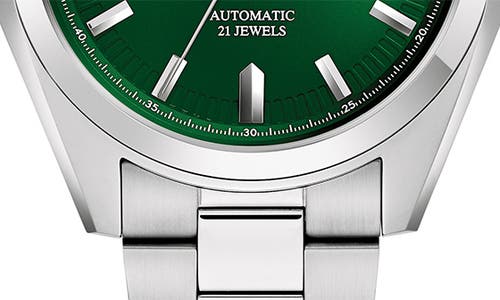 Bulova Surveyor Mens Automatic Silver Tone Stainless Steel Bracelet Watch 96b429 In Silverone