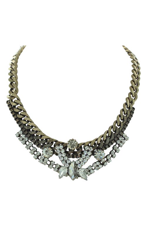 Shop Olivia Welles Collage Statement Necklace In Gold/clear