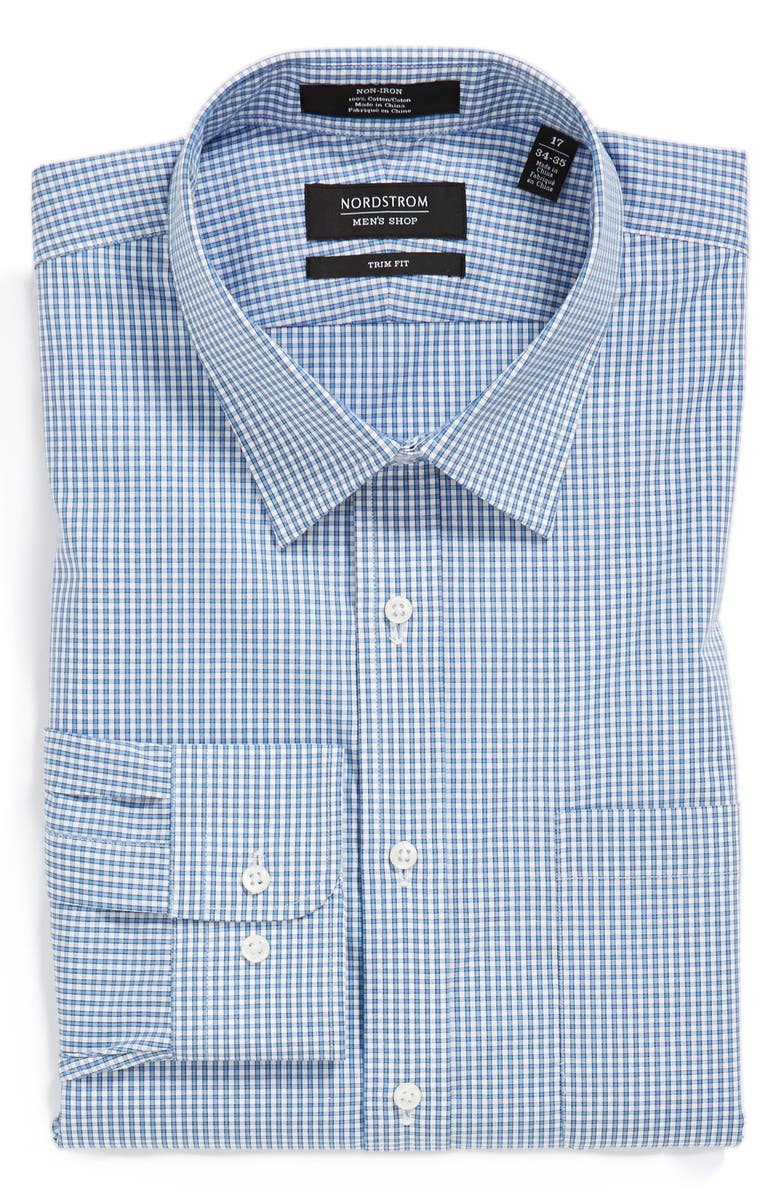 Nordstrom Non-Iron Trim Fit Check Dress Shirt (Online Only) | Nordstrom