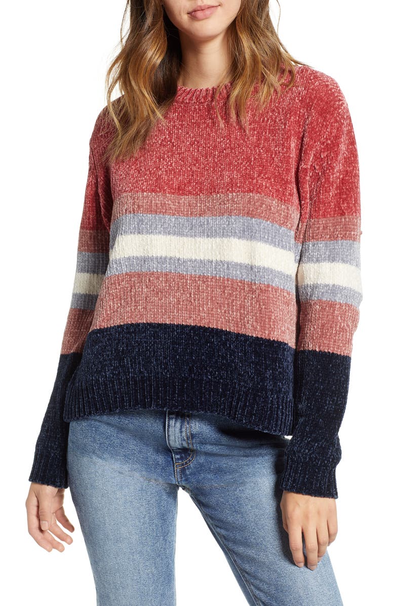 Cotton Emporium Stripe Chenille Sweater | Nordstrom