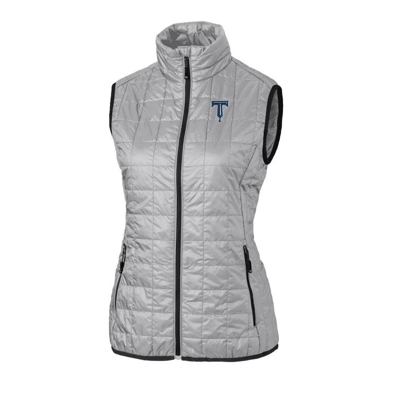 Shop Cutter & Buck Gray Tulsa Drillers Rainier Primaloft Eco Insulated Full-zip Puffer Vest