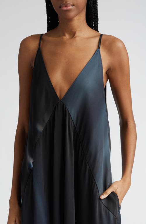 Shop Proenza Schouler Torres Dip Dyed Twill A-line Dress In Midnight Multi