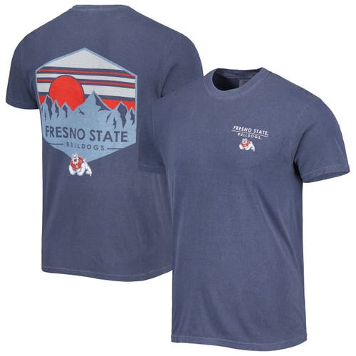 IMAGE ONE Men's Navy Fresno State Bulldogs Landscape Shield T-Shirt in Blue