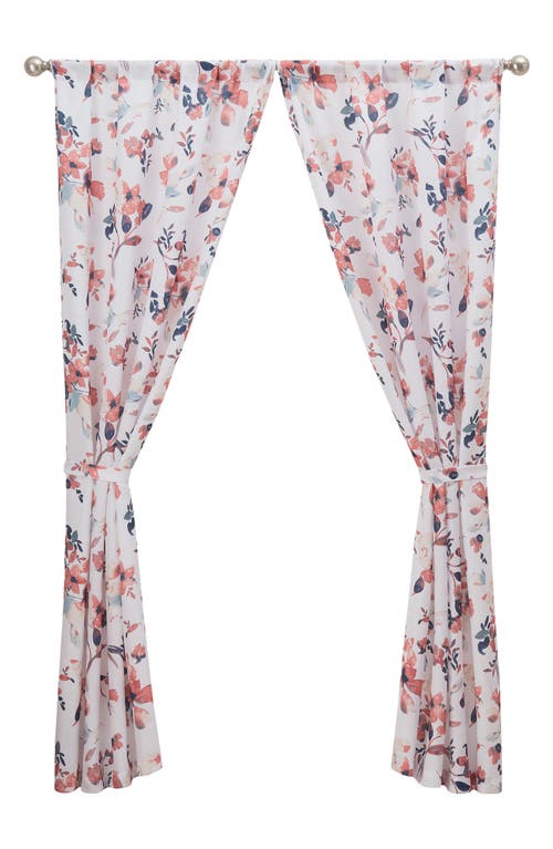 Lucky Brand Watercolor Floral Set Of 2 Curtain Panels In Rose Floral