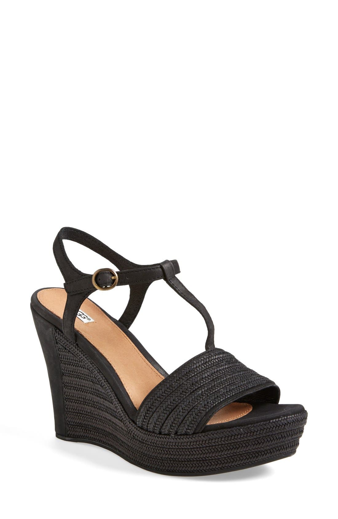 UGG® 'Fitchie' T-Strap Wedge Sandal 