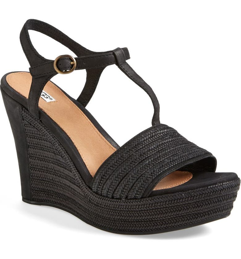 UGG® 'Fitchie' T-Strap Wedge Sandal (Women) | Nordstrom