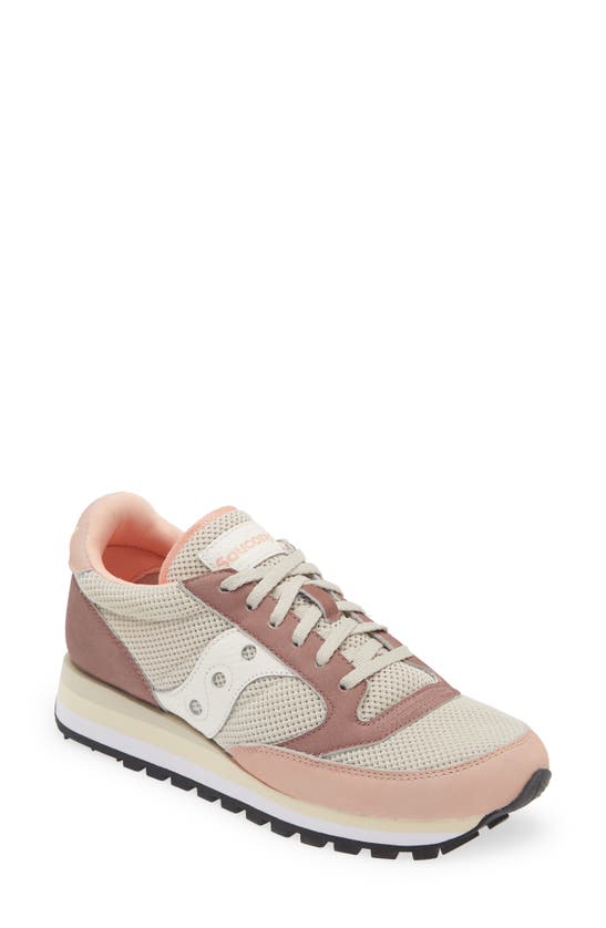 Shop Saucony Jazz Triple Sneaker In Light Grey/ Pink