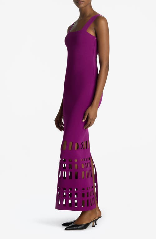 St John Stretch Knit Cut Out Gown In Azalea